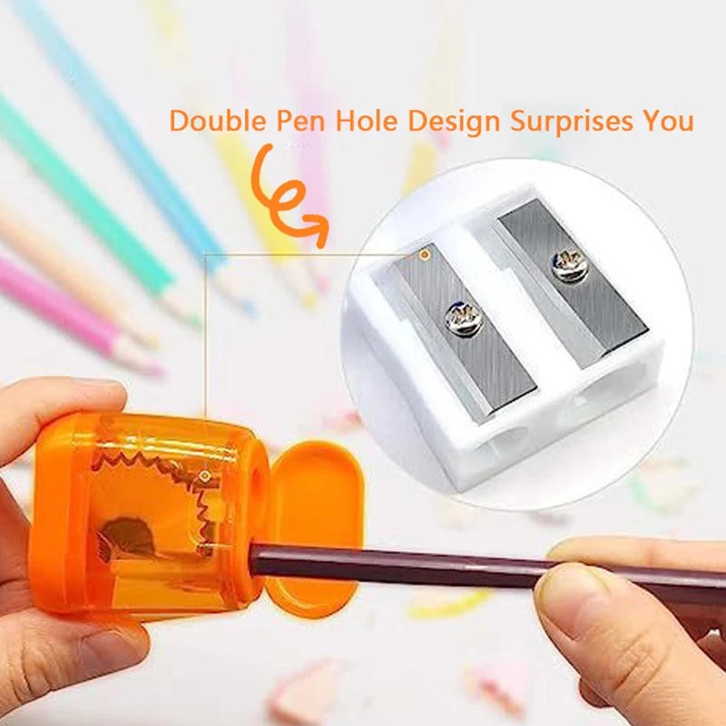 

Random 1pc Children's Dual Hole Pencil Sharpener Handheld For Kid Exquisite Pencil Sharpener For School Office Pencil Sharpeners