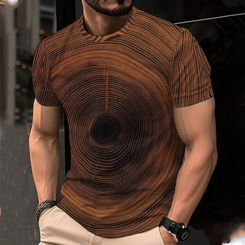 

Fun 3D printed men's T-shirt casual round neck loose short sleeved T-shirt summer trendy street clothing fashionable retro top