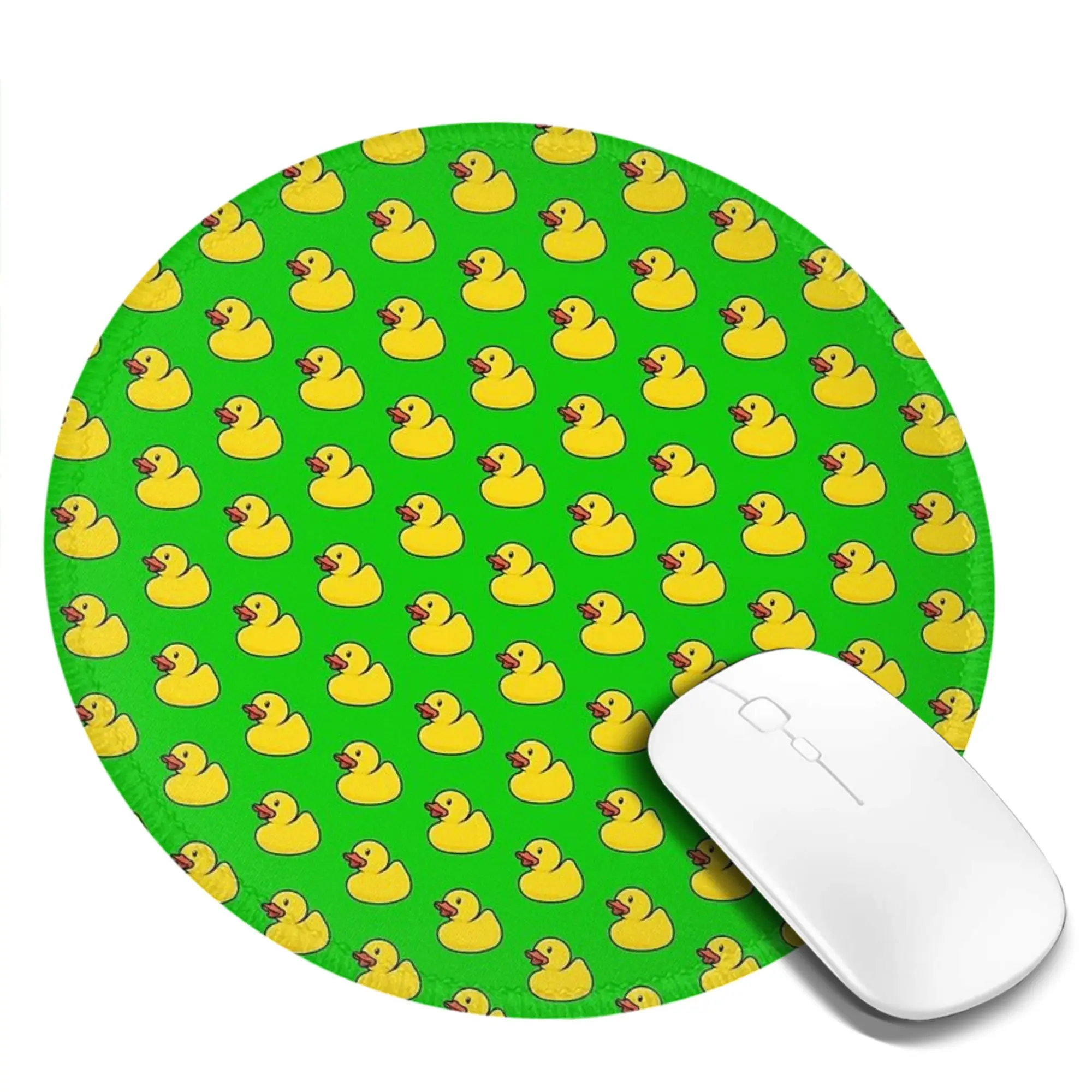 Rubber Duck in Bright Green Mouse Pad Computer Keyboard Mouse Mat Gamer PC Laptop Desk Mat Office Accessories Table Mats