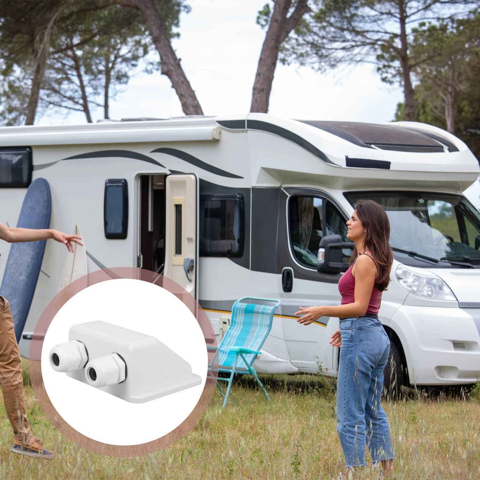 

Solar Panel Junction Box Dual Hole Abs Cable Entry Gland For Roof Wiring Solar Energy System Rv Parts