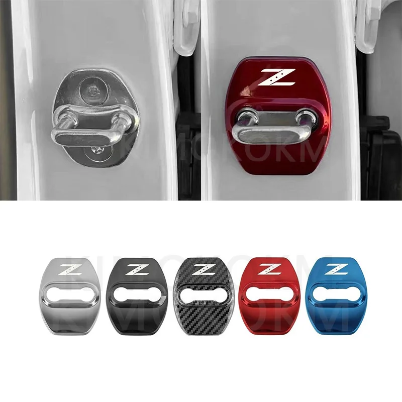 4pcs/Set Car Door Lock cover Protect Buckle Cover Stickers For Nissan 350Z 370Z Z33 Fairlady For Nismo Z Auto Accessories