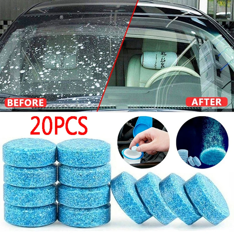 20/10/5/1pcs Car Effervescent Tablets Windshield Washer Fluid Concentrated Glass Water Wiper Solid Cleaner Tablet Car Accessary