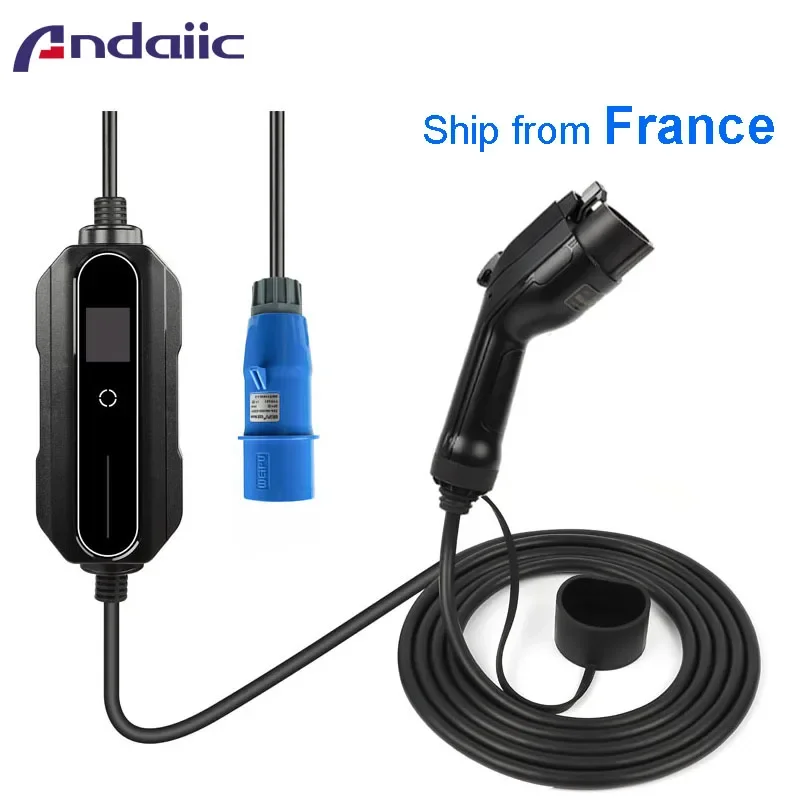 Chargeur rapide EV 32A, prise CEE pour voiture électrique, Portable, usage domestique, Type 2, Type 1, 7kw, boîte murale monophasée