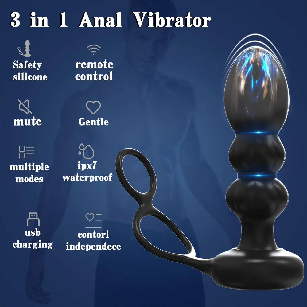 Thrusting Remote Control Butt Plug Anal Sex Toy with Vibrating and Thrusting Modes Prostate Massager for Male and Female Sex Toy