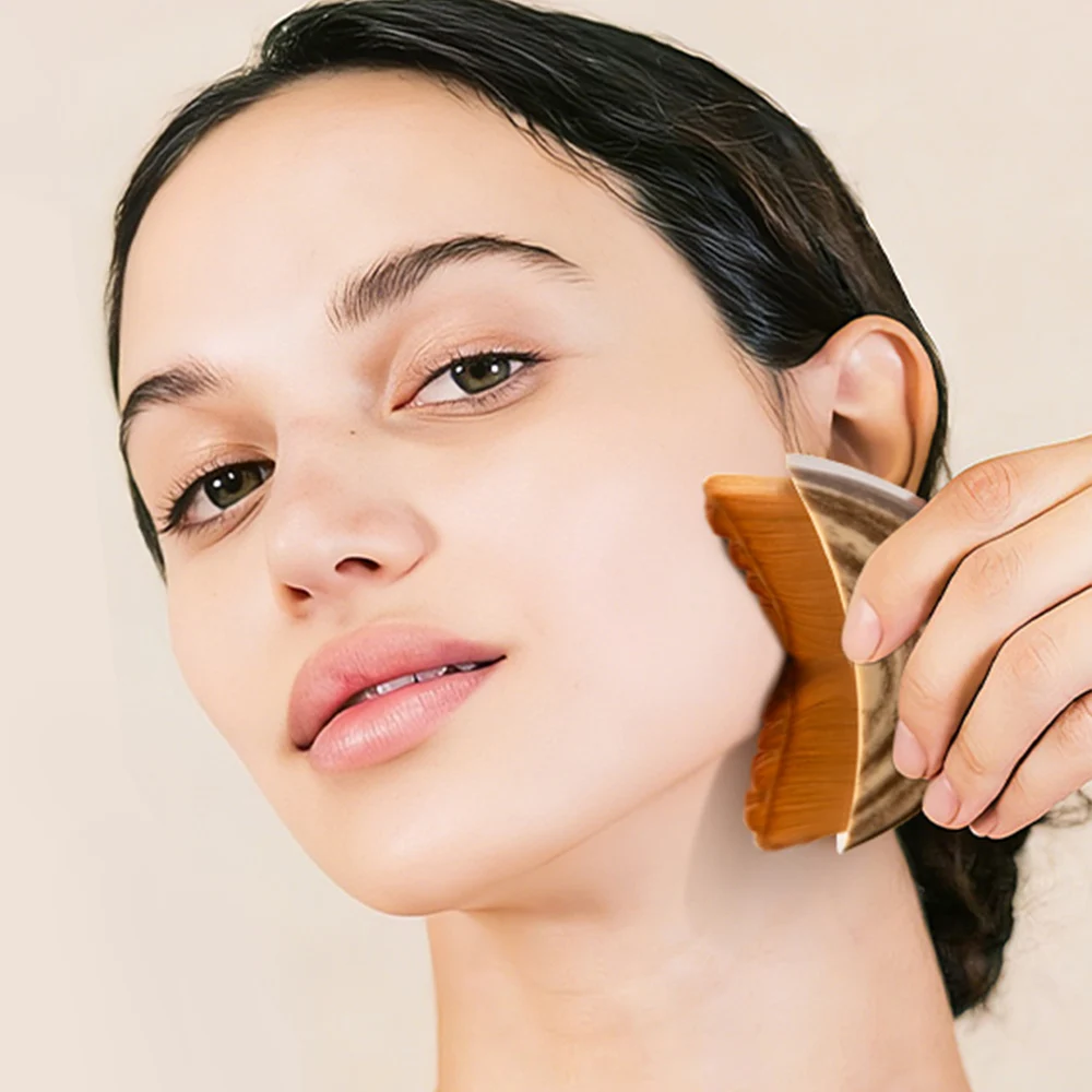 Face Brush Lymphatic Contour Chin & Jawline Sculpting, Drainage Massager for Face, Ergonomically Designed to Fit the Skin Precis