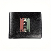 Chess Knight Retro Vintage Design Business Mens Casual Elegant Simple Practical Quality Wallet Stylish Printing Graphic Creative