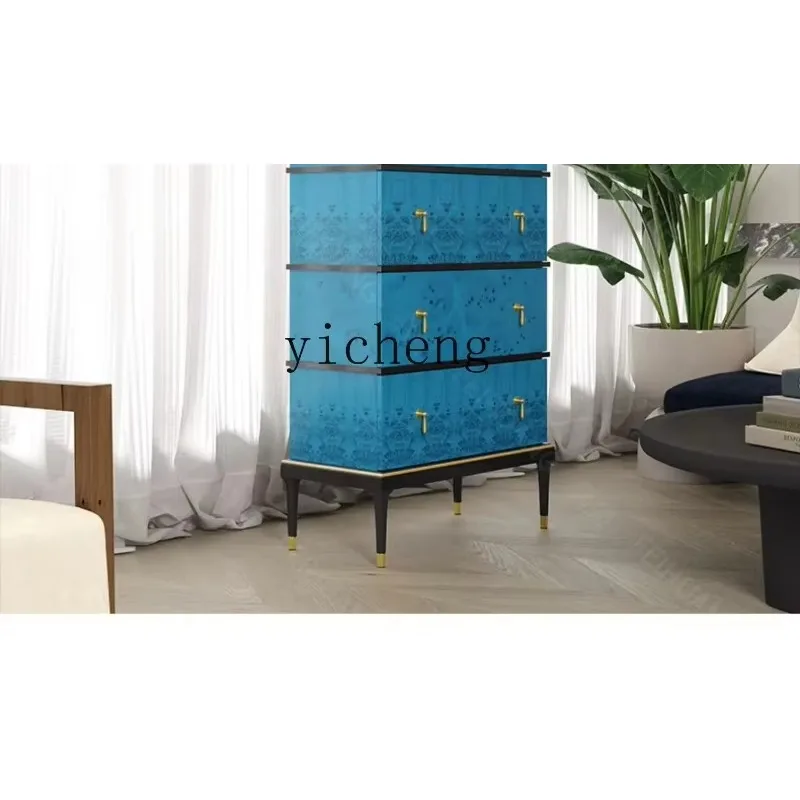 Light Luxury Chest Of Drawers Living Room TV Side Cabinet Simple Modern Bedroom Solid Wood Bucket Cabinet Drawer CabinetN10