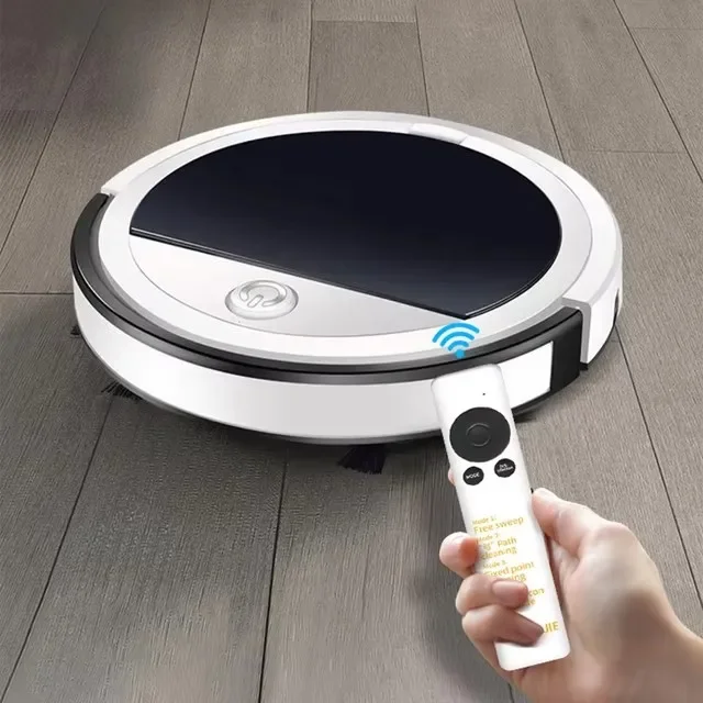 Low noise high suction smart sweeping robot vacuum cleaner with remote control automatic cleaning USB charging