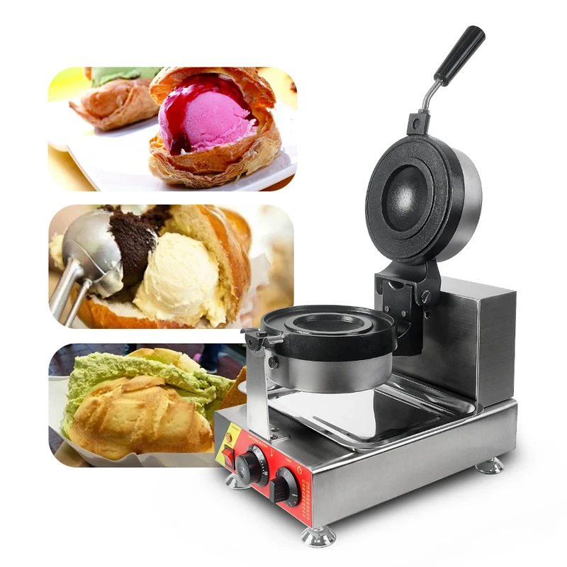 Ice Cream Burger Maker, Commercial Waffle Bakery, Rotary Filling Bread Maker