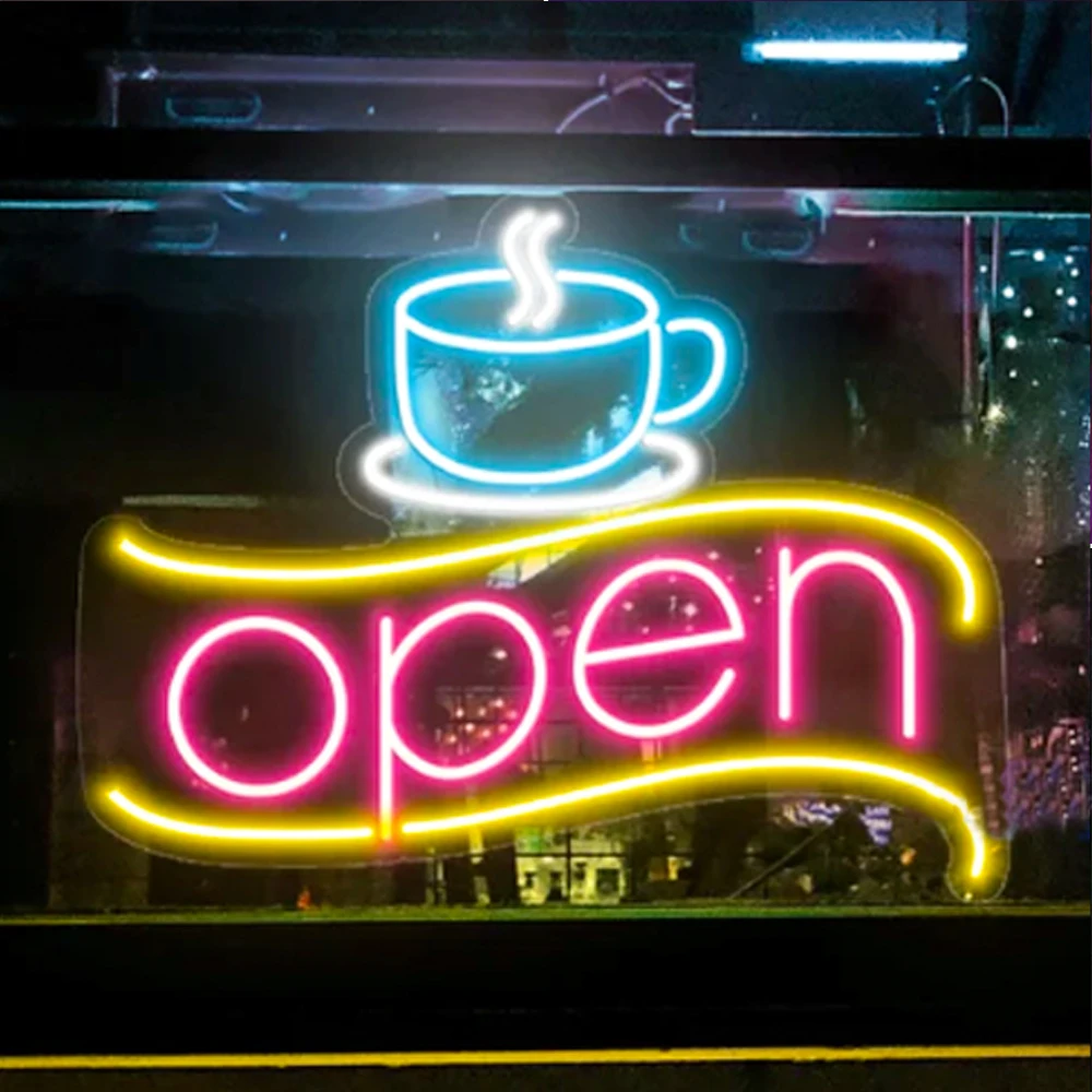 Coffee Shop Neon Sign For Wall Decor Led Acrylic Room Decoration For Home Cafe Milk Tea Dessert Shop Restaurant Dimmable Logo