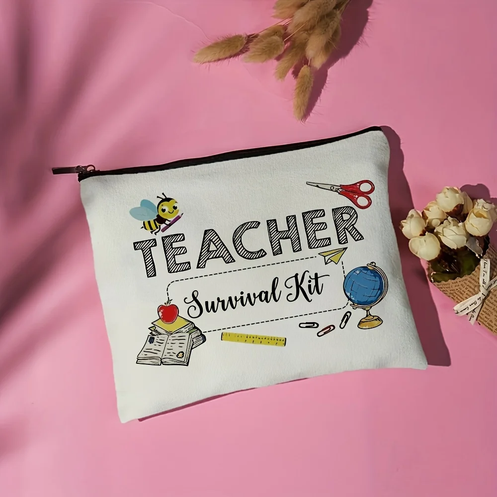 AThe teacher thanks for the gift of the cosmetic bag.- multifunctional zipper pouch, jewelry storage bag, perfect travel zipper