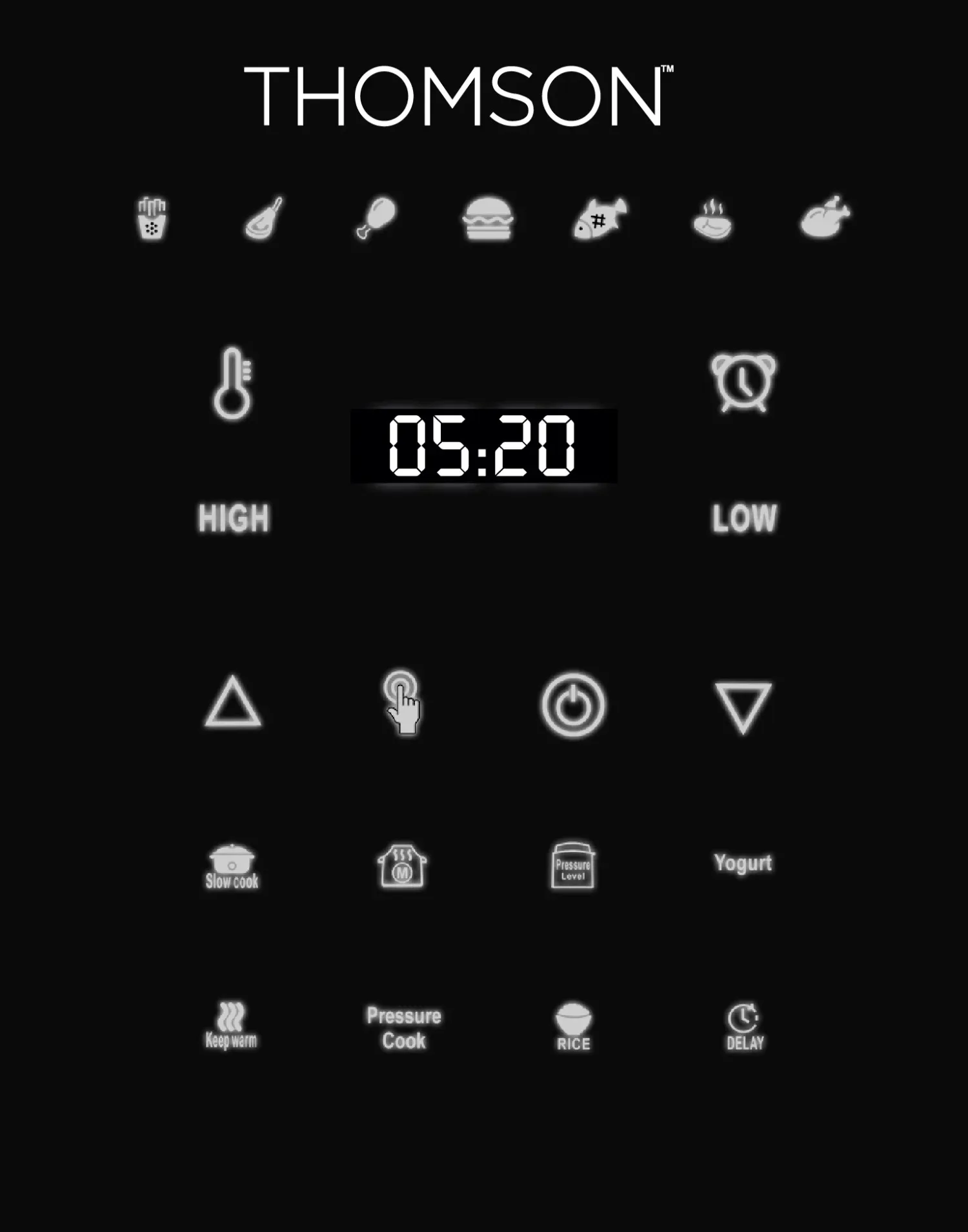 Air Fryer Pressure Cooker Button Control, Led Display, Stainless  6L 2-in-1