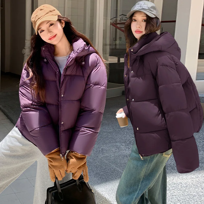 PinkyIsBlack New Women Parkas Down Cotton Padded Jacket Warm Thick Short Winter Jacket Coat Korean Loose Hooded Female Outwear
