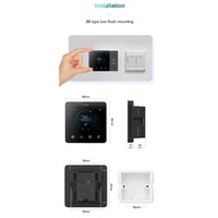 HaiLin Color Touch Screen Smart Wi-Fi Thermostat for FCU+Hydronic Floor Heating 220V AC Flush Mounting Tuya App Vivi D Series