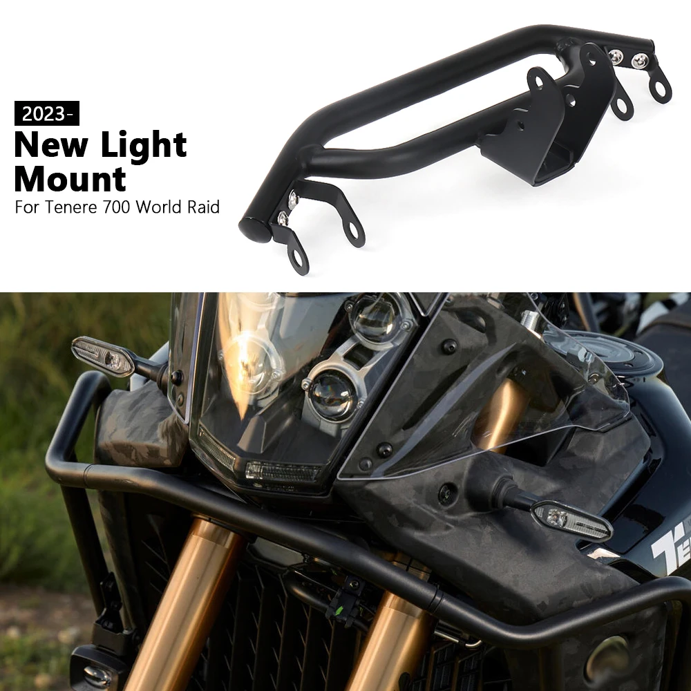 

For Yamaha Tenere700 Tenere TENERE 700 World Raid 2022 2023 LED Light Mount Bracket Bar Fog Lamp Holder Front Crash Bar Guard