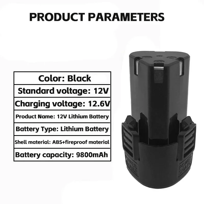 2024 100% Original 12V 9800mAh B-type universal rechargeable battery for electric tools, electric screwdriver electric drill