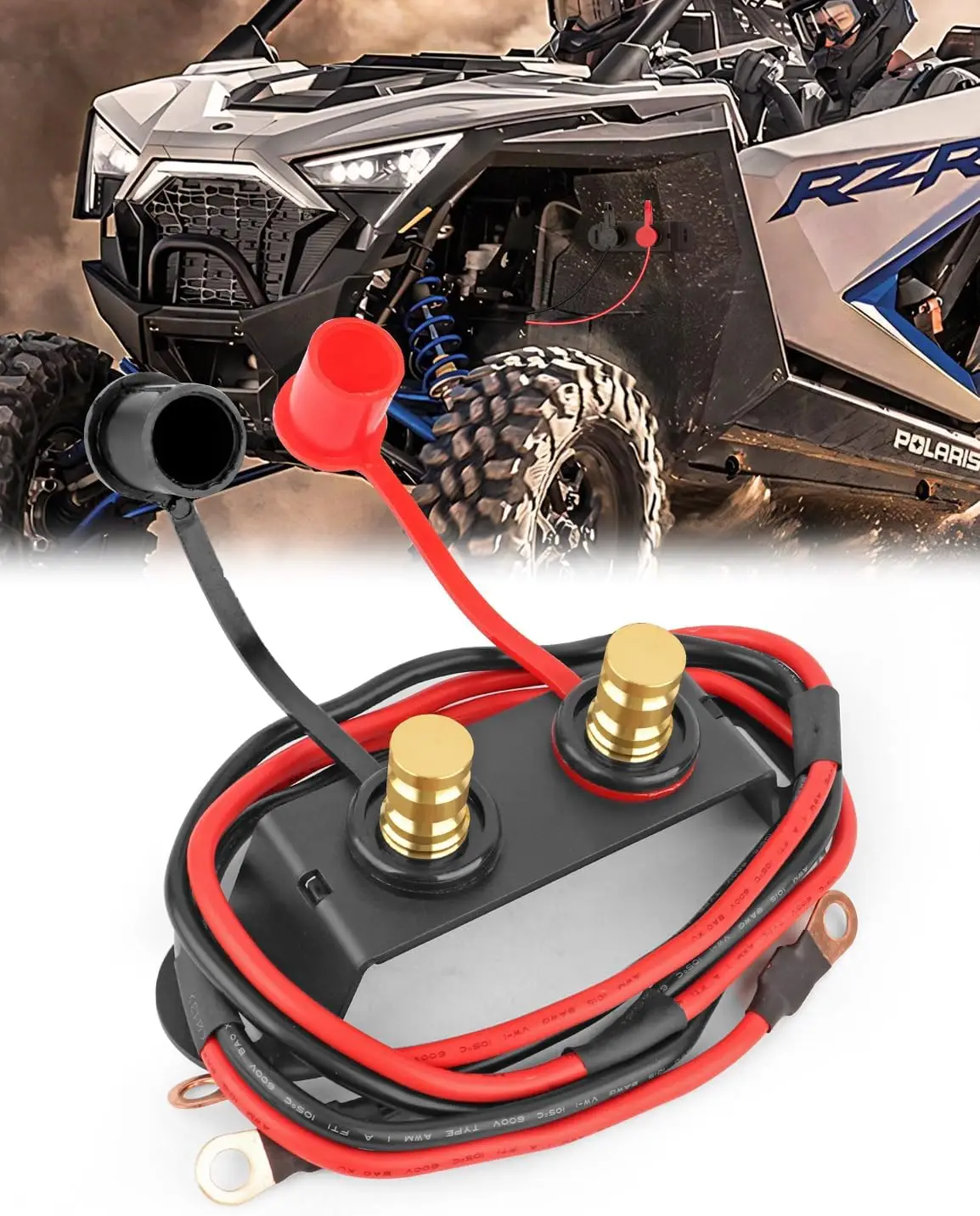 Battery Jump Post Kit with Remote Terminals & Extension Relocation for Can Am X3 RZR UTV ATV Truck Trailer