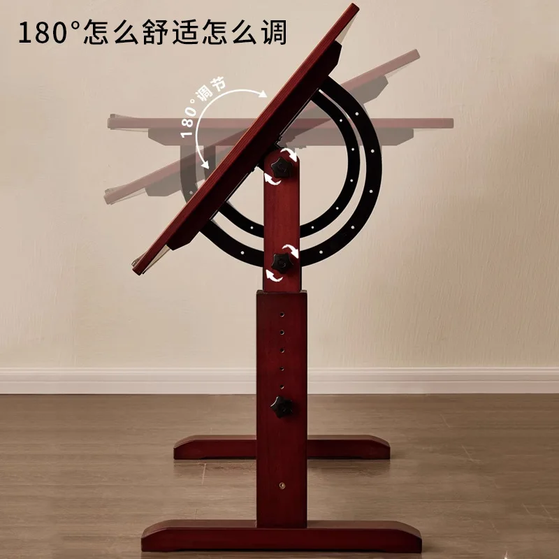 DSA painting table painting table solid wood can rise drawing table art students special drawing workbench home