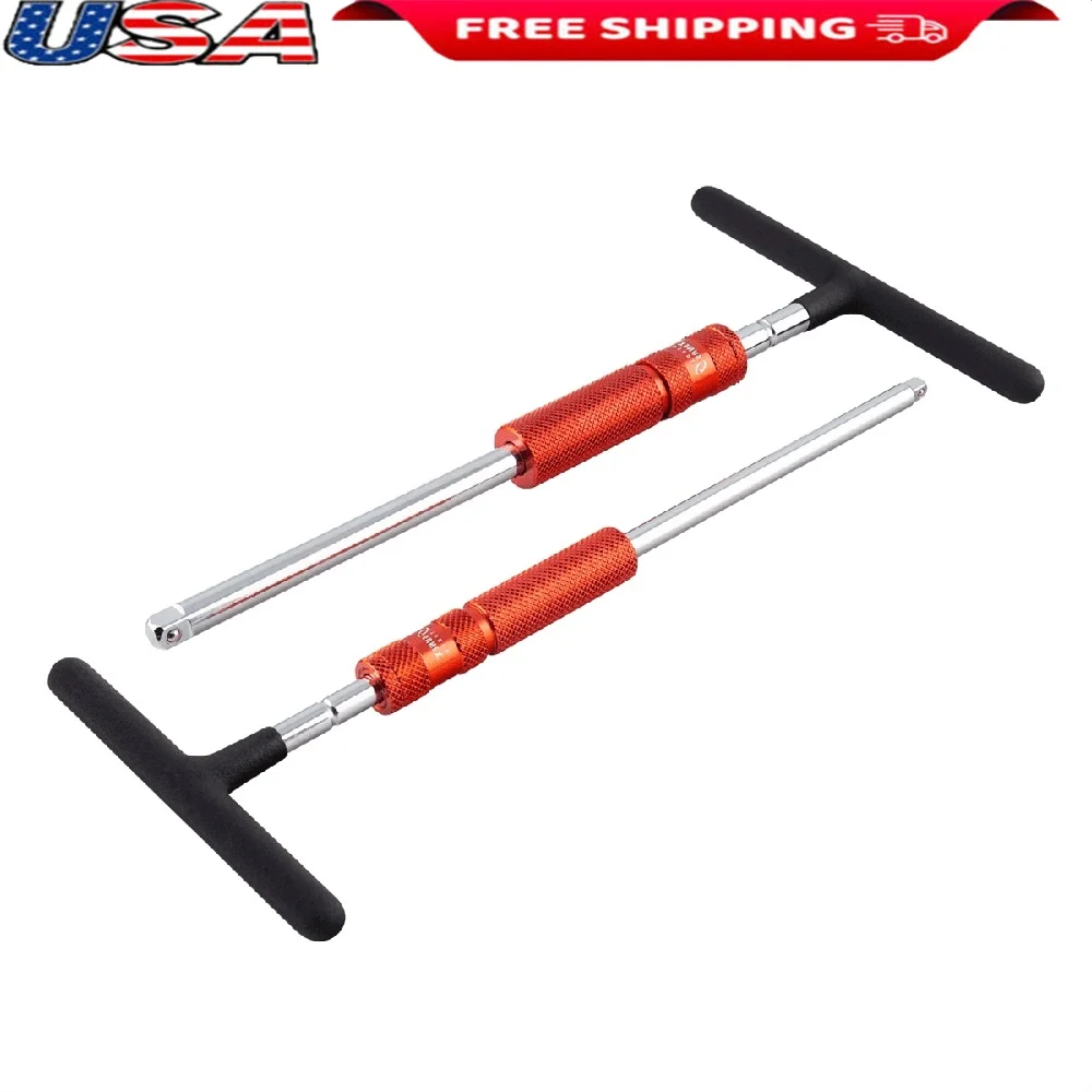 

Adjustable T-Handle Speed Wrench Set 1/4 and 3/8 Drive Four Position Anodized Handle Comfort Grip Durable Tray Tool Set