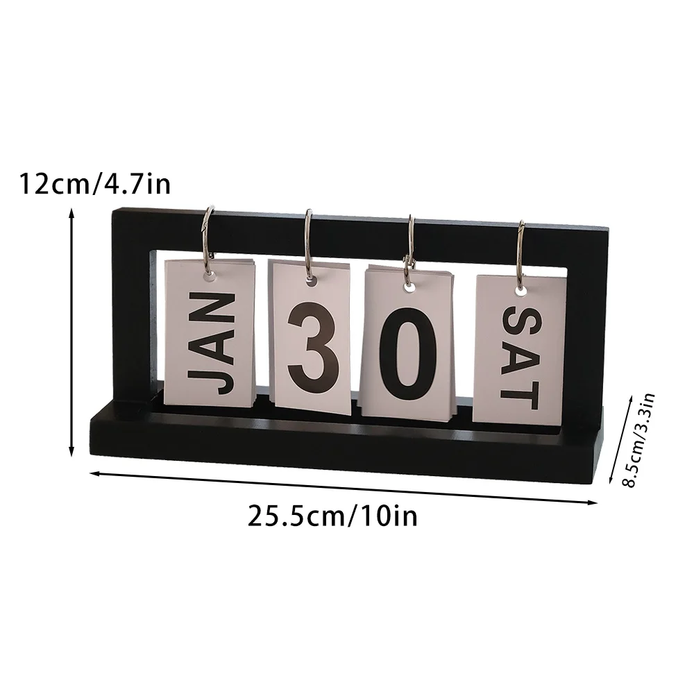 Kalender kayu sederhana, Desktop kantor, ruang belajar di rumah, ruang tamu, kalender meja, ornamen Desktop, dekorasi Hari t