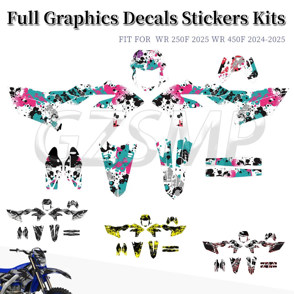 Motorcycle Graphics Decals Stickers Background Decal Sticker Kits Fit For YAMAHA WR250F WR 250F 2025 WR450F WR 450F 2024-2025