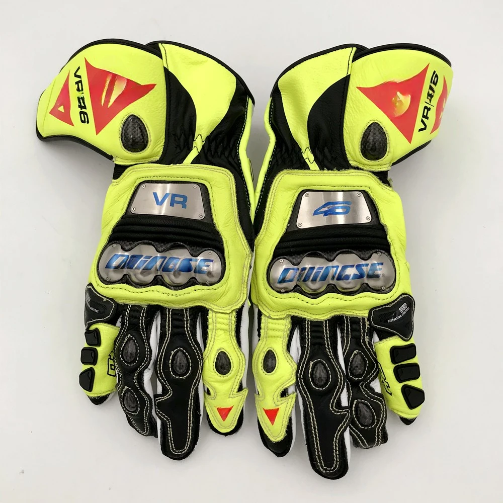 New VR46 FULL METAL 6 Motorcycle Gloves Titanium Alloy Racing Motorcross Gloves Waterproof Anti Drop Wear-Resistant Guantes Moto