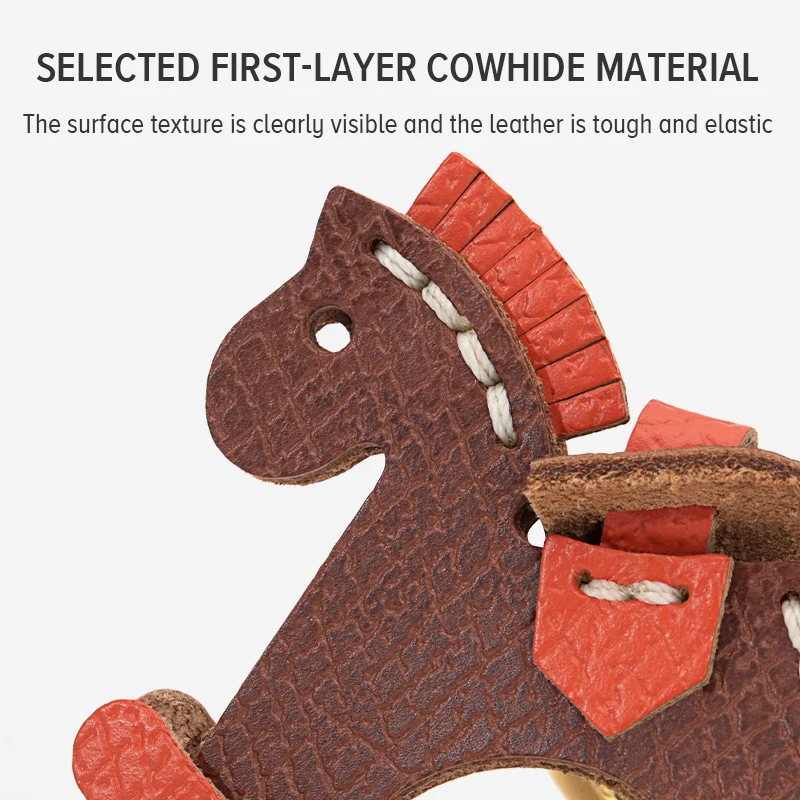 WUTA-Colgante de caballo balancín de cuero genuino para bolso Longchamp, adorno colgante, llavero de decoración, accesorios de bolso DIY