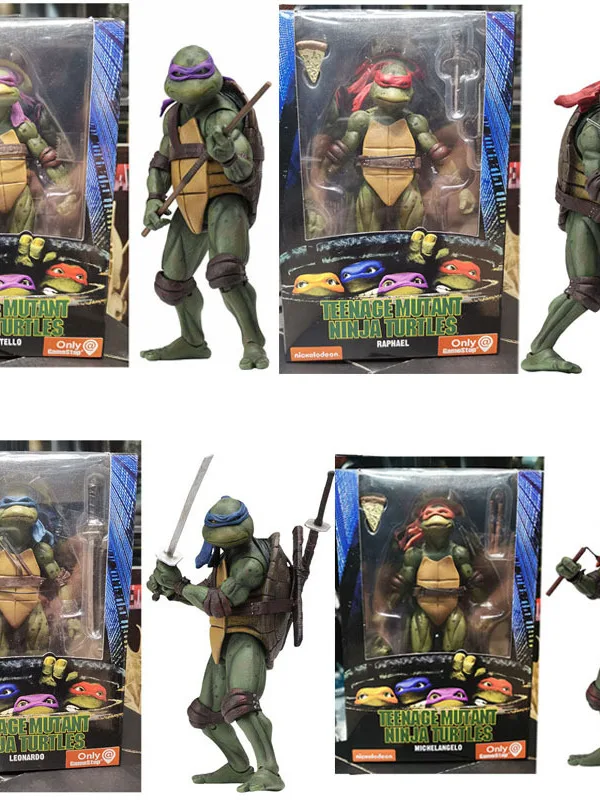 NECA Ninja Turtles 1990 Movie NT Limited Edition 7 Inch Posable Action Figure Collectible Model Toy Display Item PVC Material