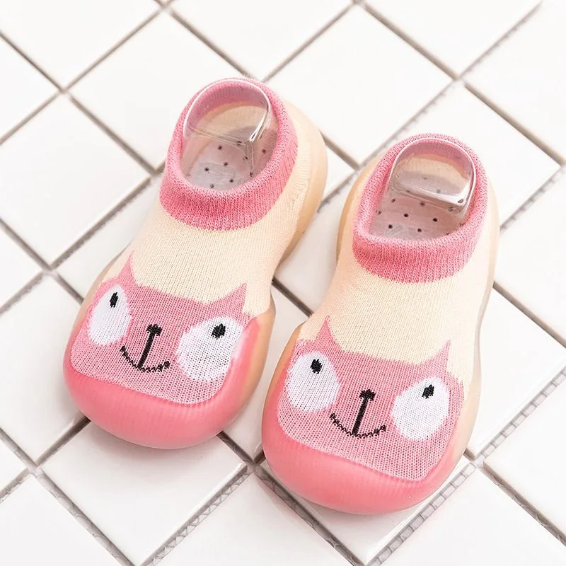 Baby shoes Non-slip breathable crib floor socks Rubber soles, cute slippers for baby girls and boys