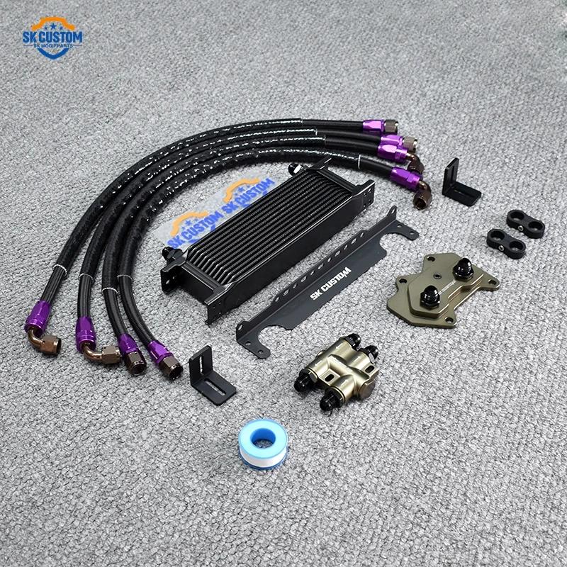 Oil Cooler Radiator Kit for Audi A3 A4 B7 TTS 1.8T 2.0T EA113 Thermostat Engine Oil Cooler Kit