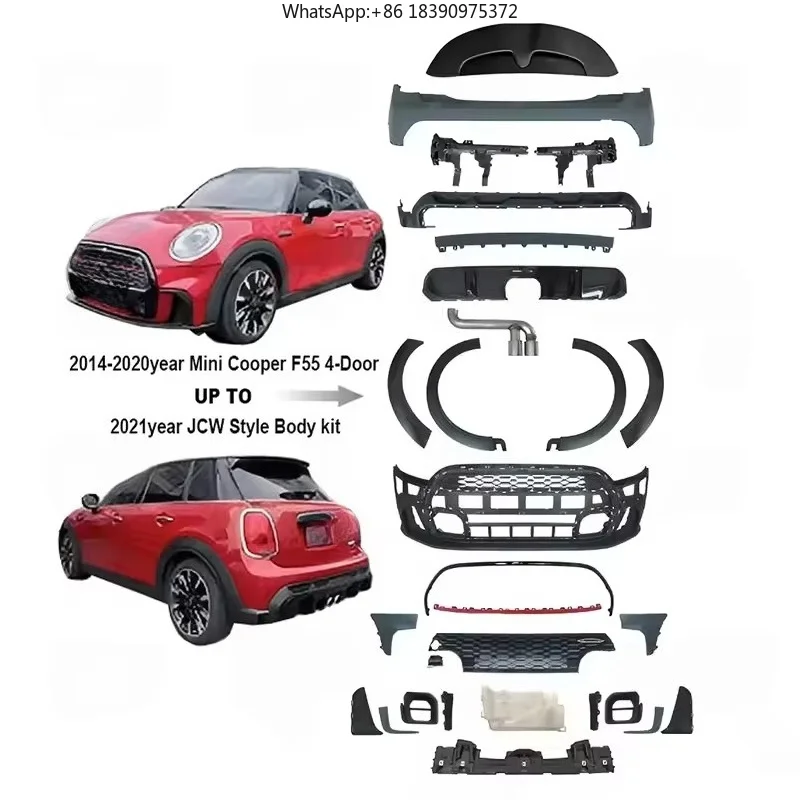 2021 Jwc Style Body Kit for Mini F55 Cooper 4-Door 2014-2020 ABS Plastic Car Bumper Assembly Upgrade New Condition