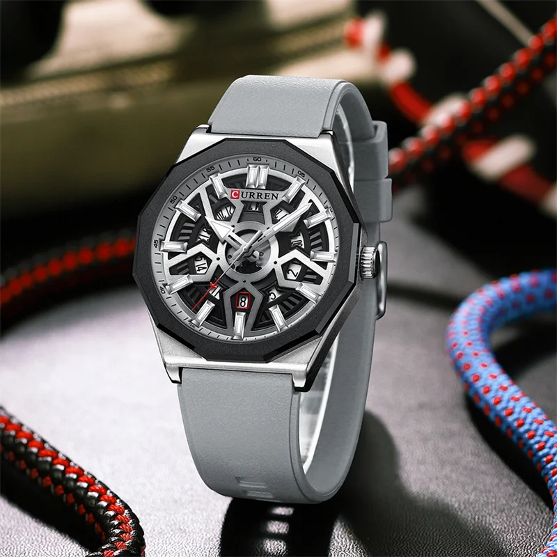 

Curren 8437 оригинальные заводские брендовые часы для мужчин, мужские деловые кварцевые наручные часы со светящимися стрелками и силиконовой стрелкой