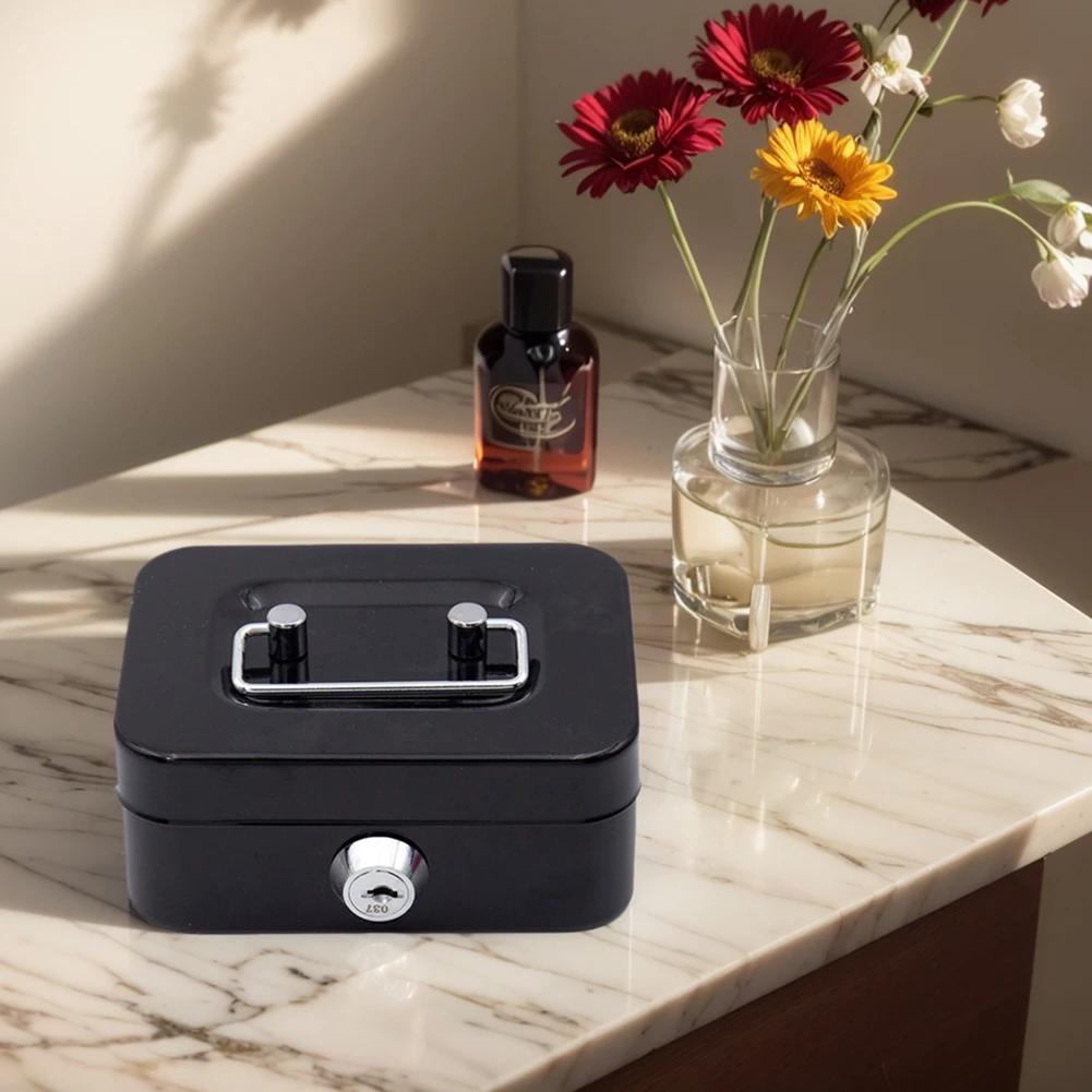 Metal Piggy Bank with Key Lock Coin Bank 4.53x3.78x2.28inch Coin Container Small Storage Box for Adults and Kids