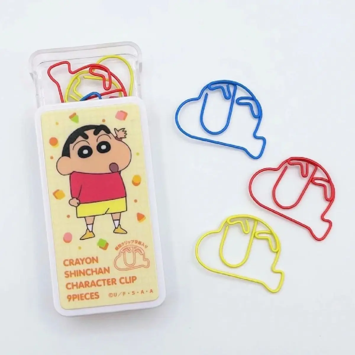 10pcs Cartoon Anime Crayon Shin-Chan Cute Styling Paperclip Kawaii Student Metal Bookmark creative Clamp Decoration Gift