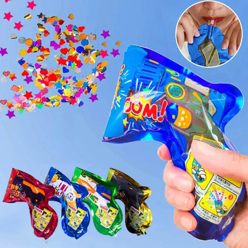 10pcs Wedding Confetti Inflatable Pistol Handheld Confetti Gun Foil Balloons Firework Cannon For Wedding/Birthday/Graduation