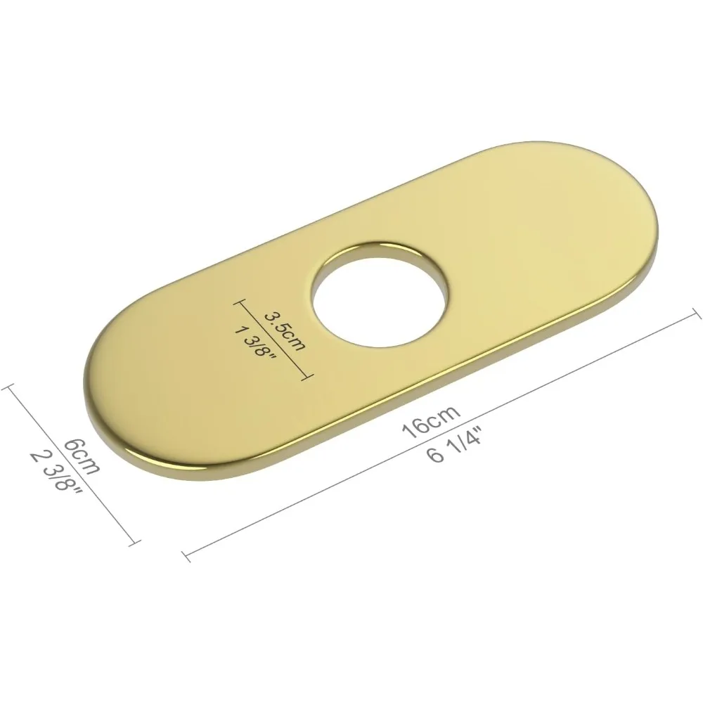 Polished Gold Rotatable Bathroom Sink Faucet with 6-Piece Cover Plate Set for Enhanced Style and Functionality