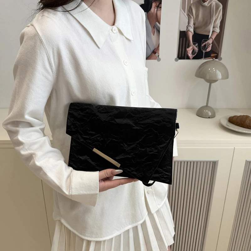

Fashion Women Clutch Soft PU Leather Solid Color Evelope Bag Wristlet Bags Female Small Handbags Day Clutches Evening Party Bags