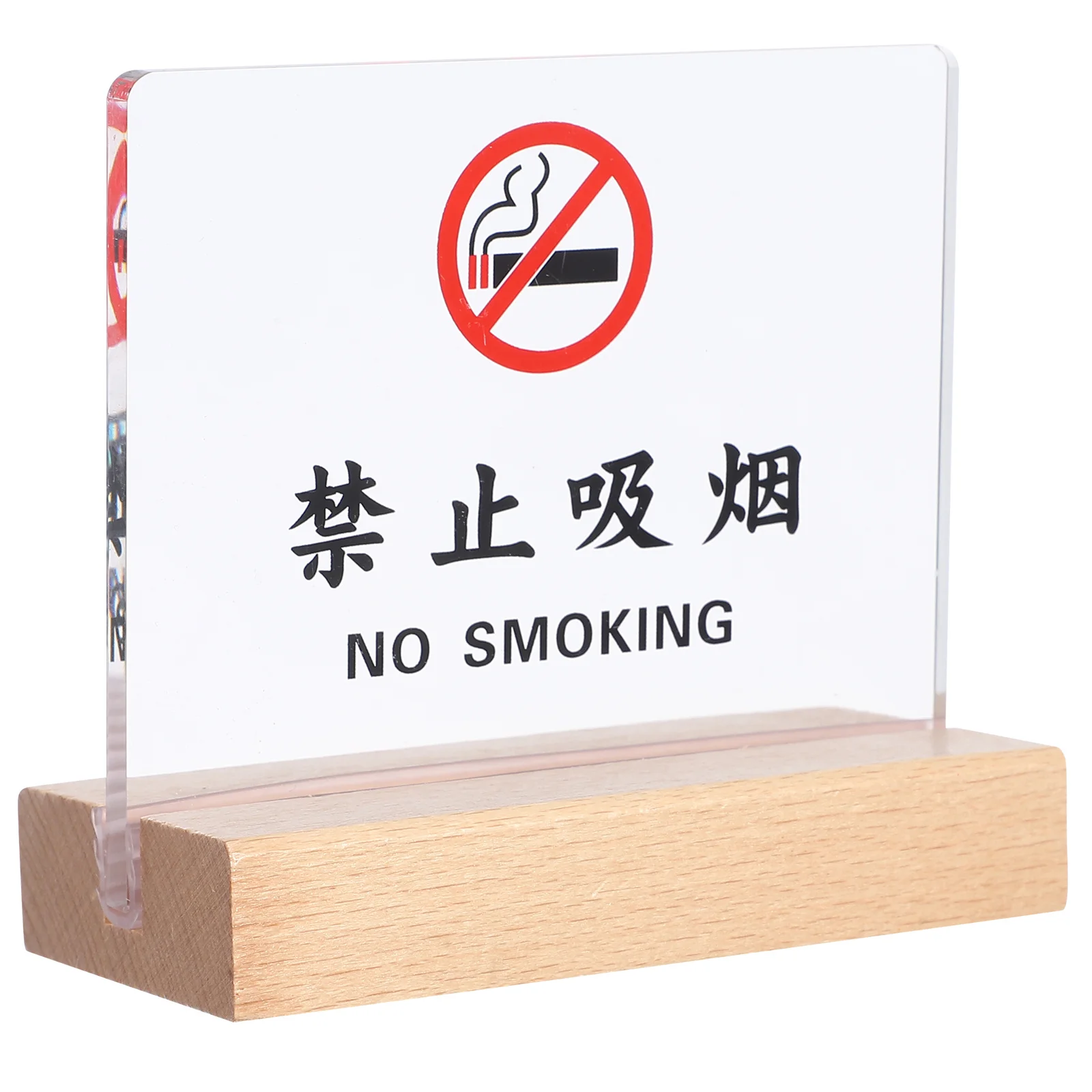 

Acrylic No Smoking Table Sign Card Tent Non Smoke Desk Indicator for Restaurants Office Hotels Clubs Business Traffic Safety