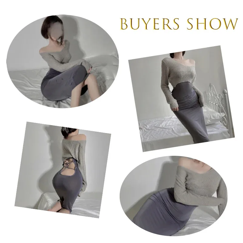 2025 ♥ New Paloli Backless Hollow Women Japanese Sexy Dress Anime Cosplay Nightgown Temptation Bandage See Through Secretary ☆★