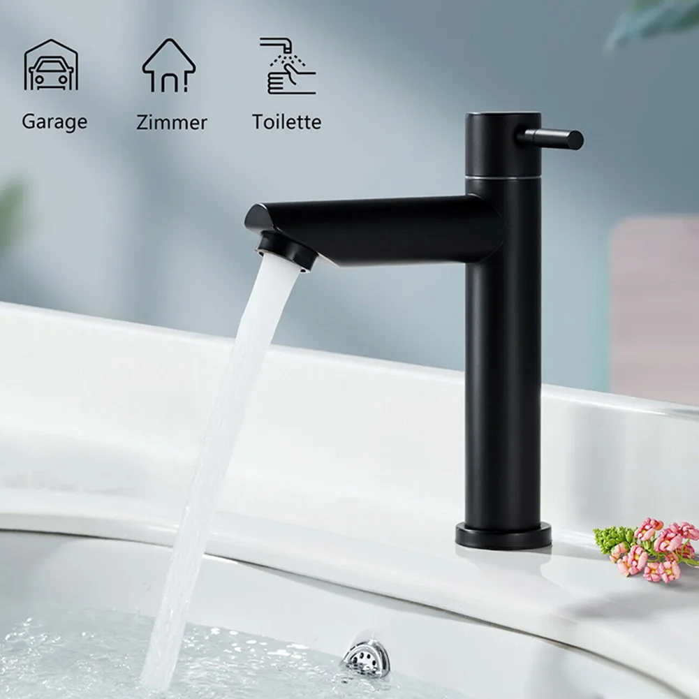 Bathroom Mixer Tap Deck Mount Vanity Faucet Single Holder Single Hole Faucet Bathroom New Design Black Washbasin Sink Taps High