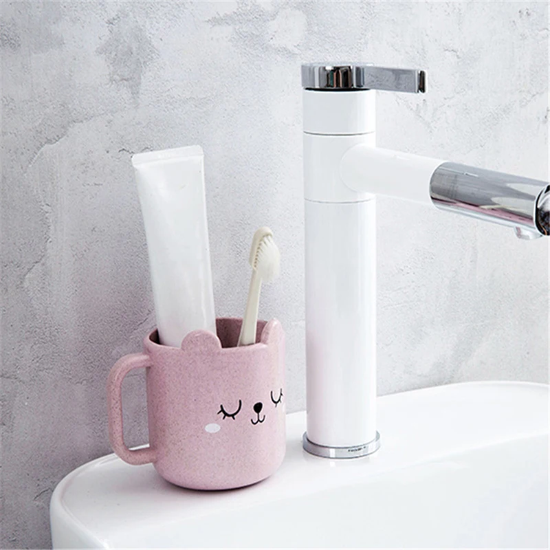 Wheat Straw Cartoon Expression Mouthwash Cup Creative Children Brushing Cup Plastic Cup Toothbrush Cup Bathroom Accessories