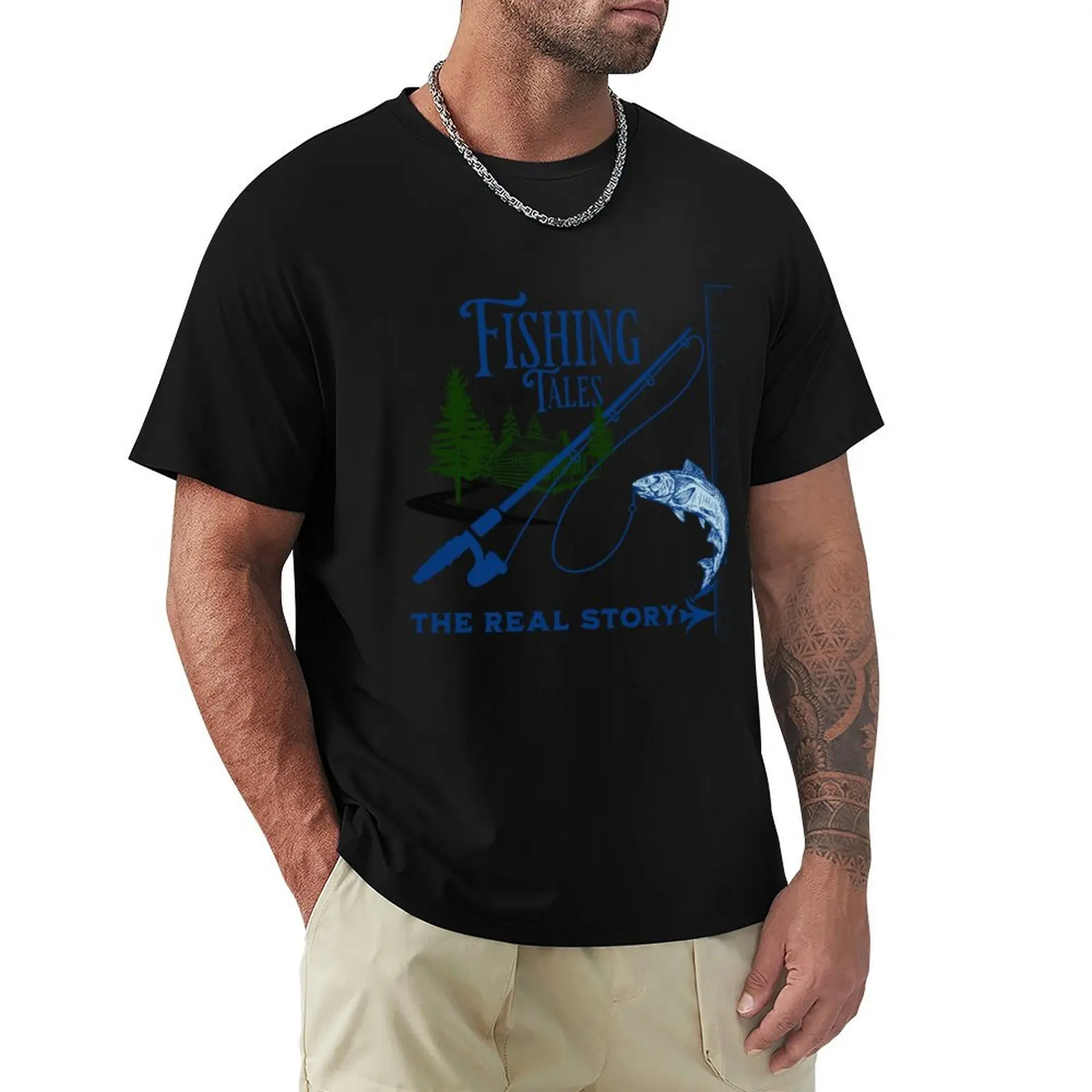 Fishing Tales. The Real Story funny design to keep the fishermen in your life honest about his catch. T-Shirt