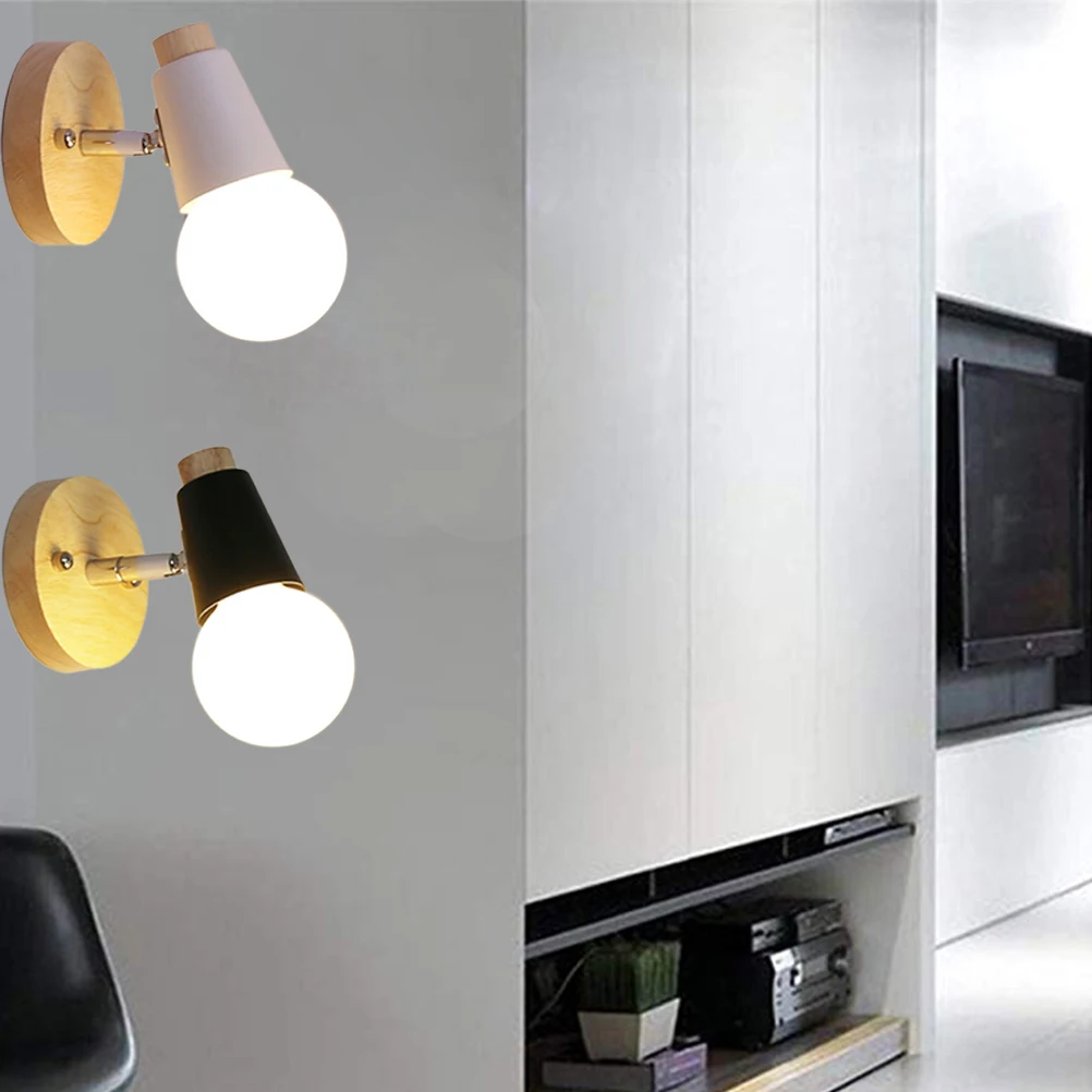 

Wall Lamp Indoor Lights White Wooden Hallway Decor Loft Lighting Sconce Minimalist Bedroom Living Room Porch Bathroom Farmhouse
