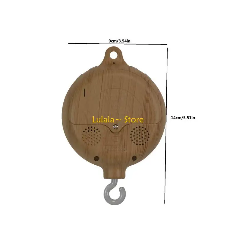 Y4QA 35 Canzoni Carillon per Bambini Venatura del Legno Rotante Mobile Culla Letto Movimento Mobile Musicale Neonato Campana del