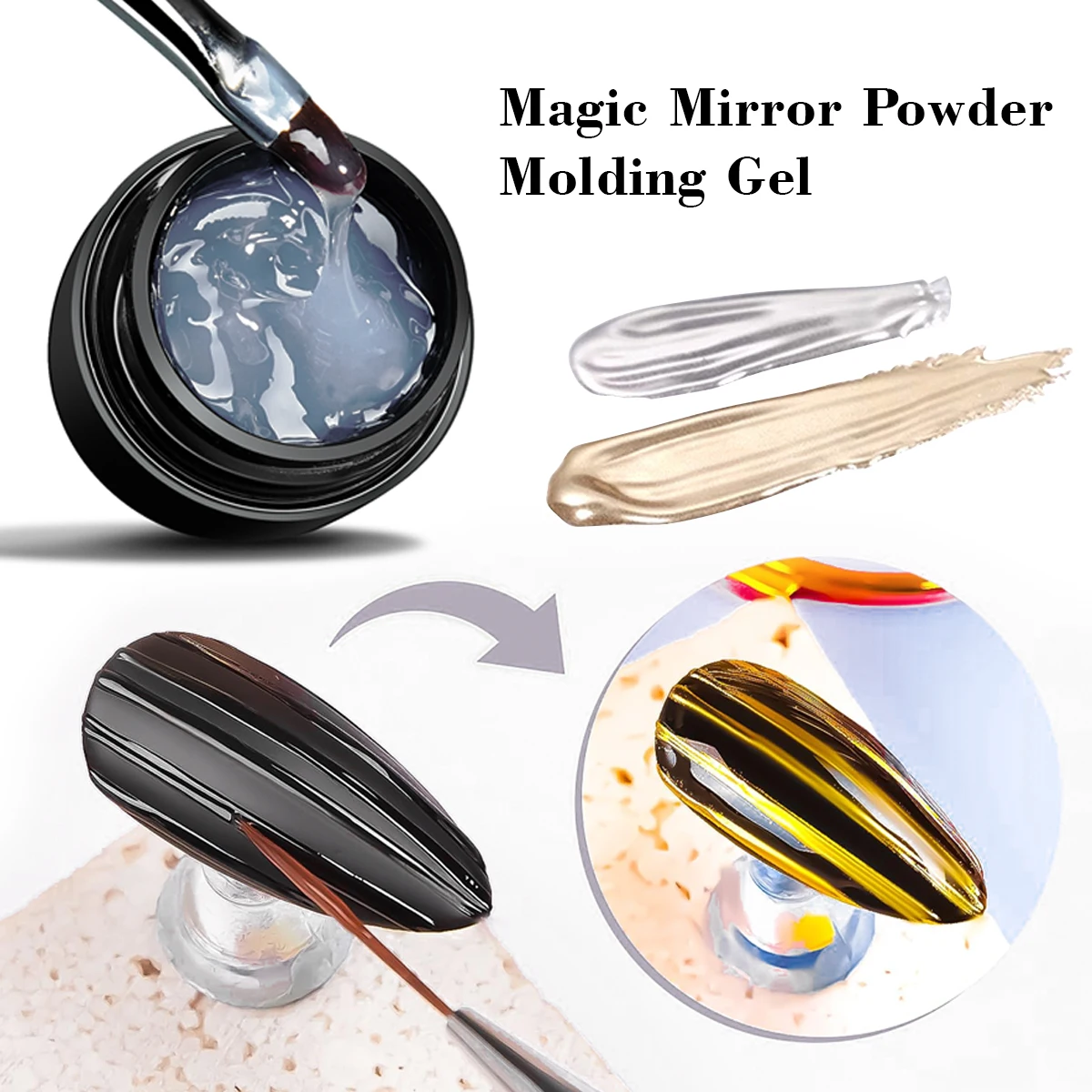 QAZIXU Sculpting Gel for Nail Art Multi-Purpose for Chrome Powder & 3D Design Soak Off UV LED Curable Professional Manicure Tool