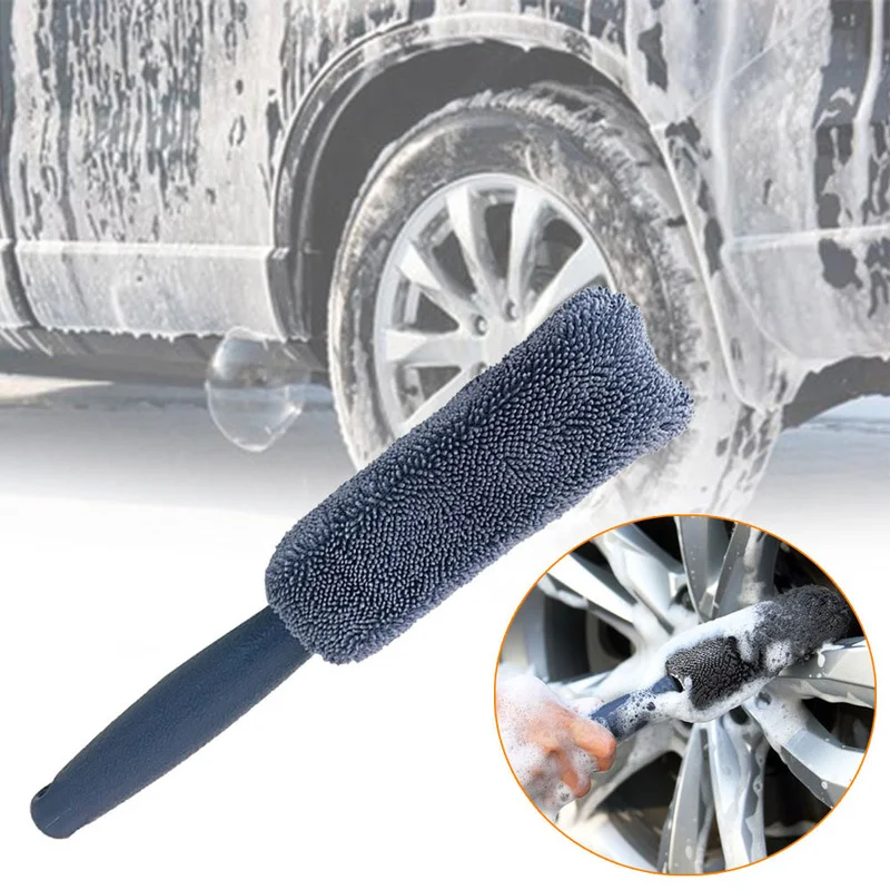 Brosse de lavage de voiture en microfibre, épurateur de pneus, roue, brosse de jante, coffre, moto, dépoussiérage, outil de nettoyage