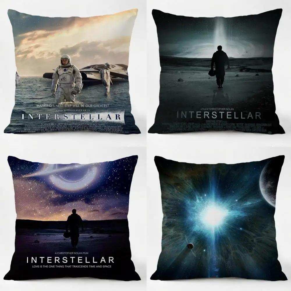 Movie I-Interstellar Cushion Cover Daily Washable Linen Pillowcase Soft  for Sofa Bed Home Room Decor