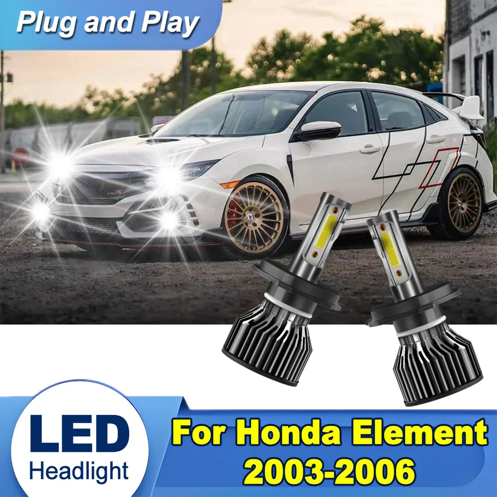 

2PCS H4 High Low Beam LED Headlight 6000K White Super Bright 120W 20000LM For Honda Element 2003 2004 2005 2006 Canbus Car Light