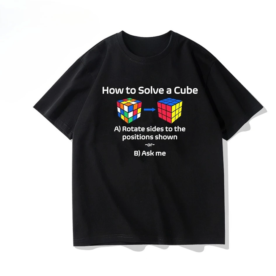 Camiseta Cómo resolver un cubo, camisetas de algodón de manga corta a la moda para hombres y mujeres, camisetas divertidas Vintage de Hip Hop, ropa de verano para hombres