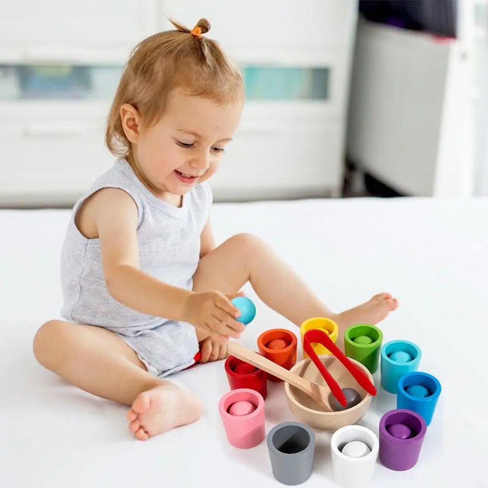 Multicolorido montessori brinquedo de madeira cor correspondência classificação jogo cognição classificação exercício treinamento cognitivo